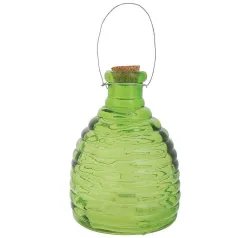 Wespenfalle Glas Groß Insektenfalle Geriffelt Grün 20cm