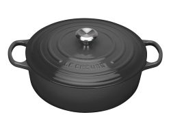 Le Creuset Gourmet-Bräter Signature Rund Gusseisen Schwarz 30cm