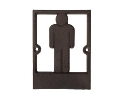 Türschild Toilettenschild Herren WC Gusseisen Nostalgie Antik-Stil Braun