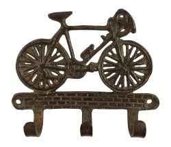Wandgarderobe Fahrrad Garderobe Rennrad Gusseisen Antik-Stil Braun