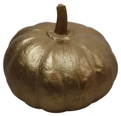 Künstlicher Kürbis Halloween Herbstdeko Gold 15cm