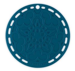 Le Creuset Silikon Untersetzer Tradition Rund Deep Teal Petrol 20cm