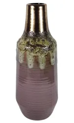 Bodenvase Keramik Flieder Braun Handgefertigt Vase Flaschenform Vintage 40cm