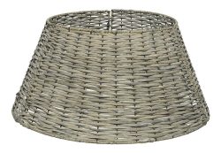 Christbaumständer Abdeckung Rattan Grau Weihnachtsbaumständerhülle teilbar 57 cm