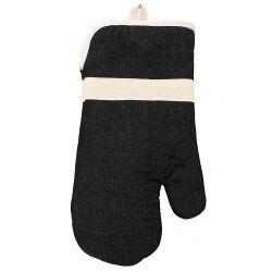 Ofenhandschuh Jennie Schwarz Baumwolle Topfhandschuh Topflappen 18x33cm