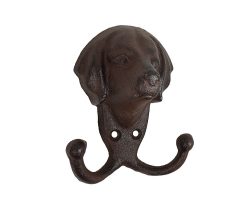 Wandgarderobe Hund Garderobe für Hundeleinen Halter Vintage-Stil Gusseisen Braun