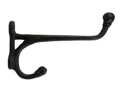 Garderobenhaken Gusseisen Schwarz Vintage Doppelhaken Wandgarderobe Antik-Stil