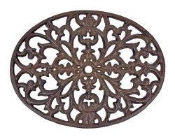 Topfuntersetzer Oval Untersetzer Vintage Gusseisen Braun Antik-Stil 24cm