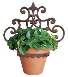 Blumentopfhalter Gusseisen Antik-Braun Pflanzenhalter Wandtopfhalter