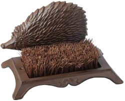 Schuhbürste Igel Bürste Fußabstreifer Gusseisen Braun Antik-Stil