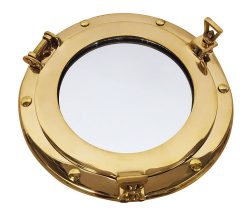 Spiegel Bullauge Messing Maritim Schiff Nostalgie Antik-Stil 20cm