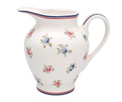Greengate Milchkännchen Hailey White Steingut Weiß Blumen