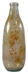 Vase Beige mit goldenen Akzenten aus Recycling-Glas Flaschenform 40cm