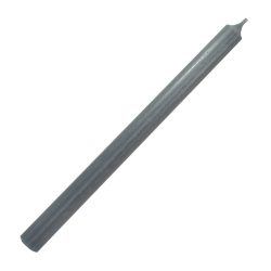 Stabkerze 28cm x 2cm Stahlgrau Grau Tropffrei Premium