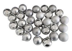 Christbaumkugeln Silber 30 Stück Weihnachtsbaumkugeln Christbaumschmuck