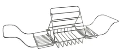 Badewannenablage Metall verchromt Badewannentablett Badewannenregal 96cm