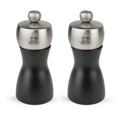 Peugeot Fidji Set Pfeffermühle & Salzmühle Holz Schwarz 12cm
