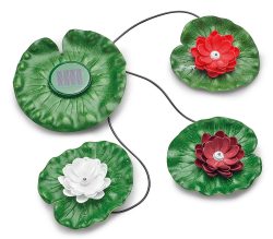 Pontec PondoSolar Lily LED Set 3 Schwimmende Seerosen Teichbeleuchtung