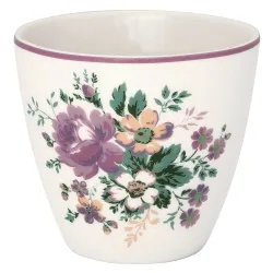 Greengate Latte Cup Marie Dusty Rose Tasse Steingut Weiß Blumen