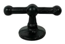 Belegklampe T-Form Festmacher Nostalgie Gusseisen Schwarz Antik-Stil 10cm