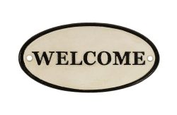 Türschild Welcome Nostalgie Schild Vintage Dekoschild Gusseisen Antik-Stil