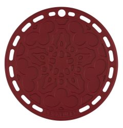 Le Creuset Silikon Untersetzer Tradition Rund Garnet (Rhone) Bordeaux-Rot 20cm