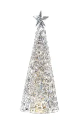 Sompex GLAMOR Tischleuchte Weihnachtsbaum Dekoleuchte Silber 28 cm