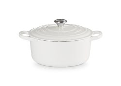Le Creuset Bräter Signature Rund Gusseisen Weiß 22 cm