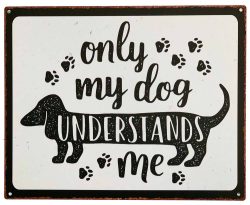 Blechschild Dackel Dachshund Retro Vintage-Deko für Hundefreunde 20 x 25 cm