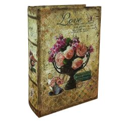 Hohles Buch mit Geheimfach Love Rosen Buchversteck Nostalgie 27 cm