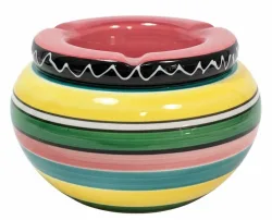 Sturmaschenbecher XL Keramik 14 cm Windaschenbecher für draußen Deckel Rot