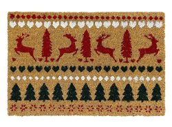 Fußmatte Rentier Tannenbaum Weihnachten Kokos Fussmatte Fußabtreter 40x60cm