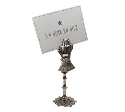 Tischkartenhalter Hand Barock Stil Silber Metall Kartenhalter Platzkartenhalter 22,5cm