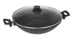 Woll Wokpfanne Nowo Wok Titanium Induktion Aluguss mit Glasdeckel 32 cm