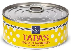La Perle des Dieux Tapas von Venusmuscheln u. Herzmuscheln mit Yuzu - Dose 215 g
