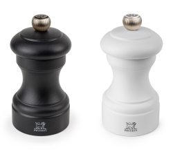 Peugeot Bistro Duo Pfeffermühle & Salzmühle Holz Schwarz Weiß Matt 10cm