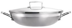 Le Creuset Wok Antihaft mit Deckel 3-Ply Edelstahl