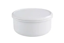 Riess Keksdose Brotdose Emaille Weiß Plätzchendose Aufbewahrungsdose Ø 24cm
