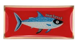 Giftcompany Love Plates Glasteller MAKRELE Dekoteller Rechteckig Rot