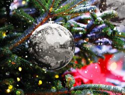 Große Christbaumkugel Silber Glänzend Weihnachtsbaumkugel Bruchfest 20cm