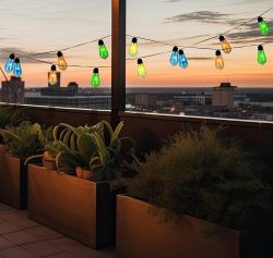Solar Lichterkette Glühbirnen Bunt Outdoor Garten Party Balkon
