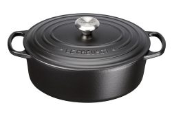 Le Creuset Bräter Signature Oval Gusseisen Schwarz 31cm