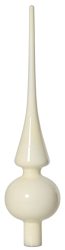 Christbaumspitze Elfenbein Weiß aus Glas ? Elegante Weihnachtsbaumspitze 26 cm