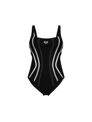 Arena W Arena Swimsuit Sofia Soft Curve Back C Cup Figurformender Badeanzug Damen, schwarz, Grösse: D 46