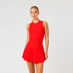BJÖRN BORG Damen Tennistank Ace Pocket Ribbed rot | S