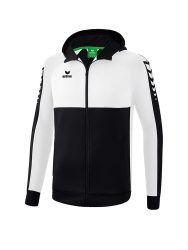 Erima - trainingsjacke mit kapuze six wings, L, Schwarz/Weiss
