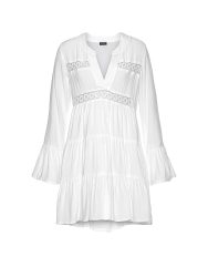 LASCANA Longbluse mit Spitzeneinsätzen, Tunika, Blusenkleid, Strandmode