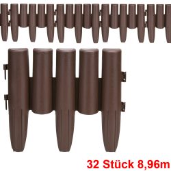 Beeteinfassung 4er-Set Braun 8,96m
