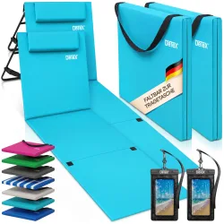 Strandmatte 2er-Set Türkis 158x56x46cm gepolstert