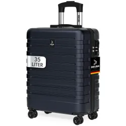 monzana® Hartschalenkoffer New York Dunkelblau 35L Handgepäck Rollen 360º ABS